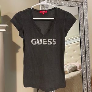 Gray Sequenced Guess Fitted Tee